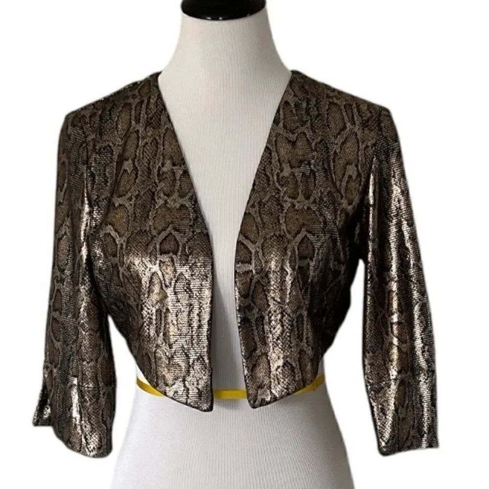 🆕 Caché Open Animal Metallic Print Open Jacket size M